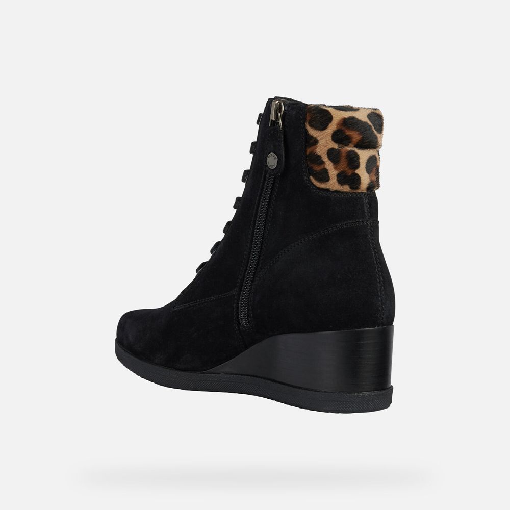 Geox Ankle Boots Black Anylla - Geox Womens Shoes - HNLUST134